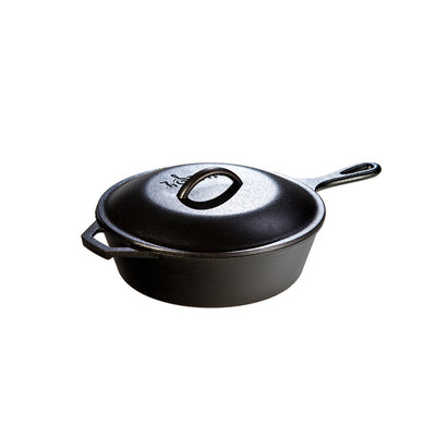Cast Iron Covered Deep Skillet