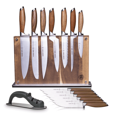 Bonded Teak 15-Piece Knife Block Set