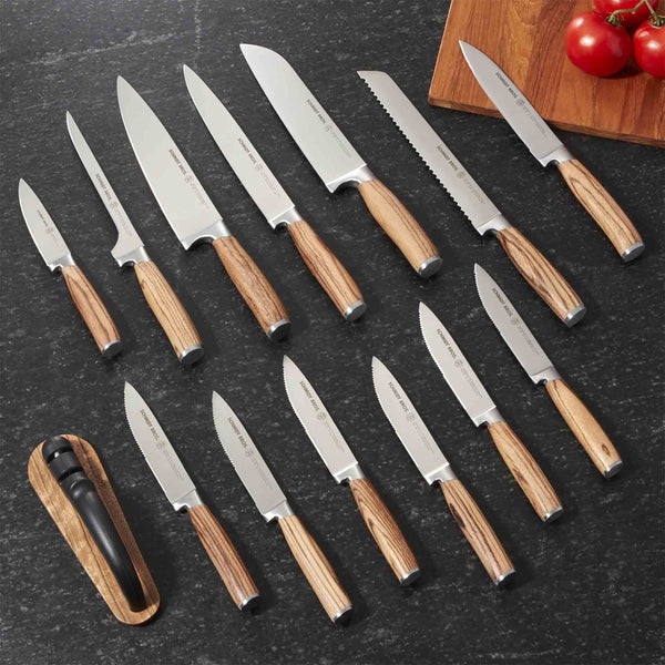 Bonded Teak 15-Piece Knife Block Set – Everlastly