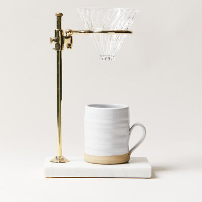 Brass and Marble Pour Over Stand
