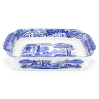 Spode Blue Italian Porcelain Large Rectangular Handled Dish