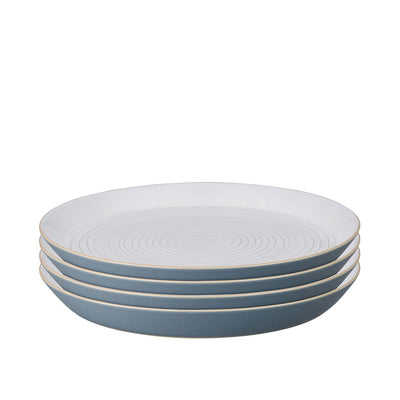 Impression Blue Spiral Dinner Plates - Set of 4