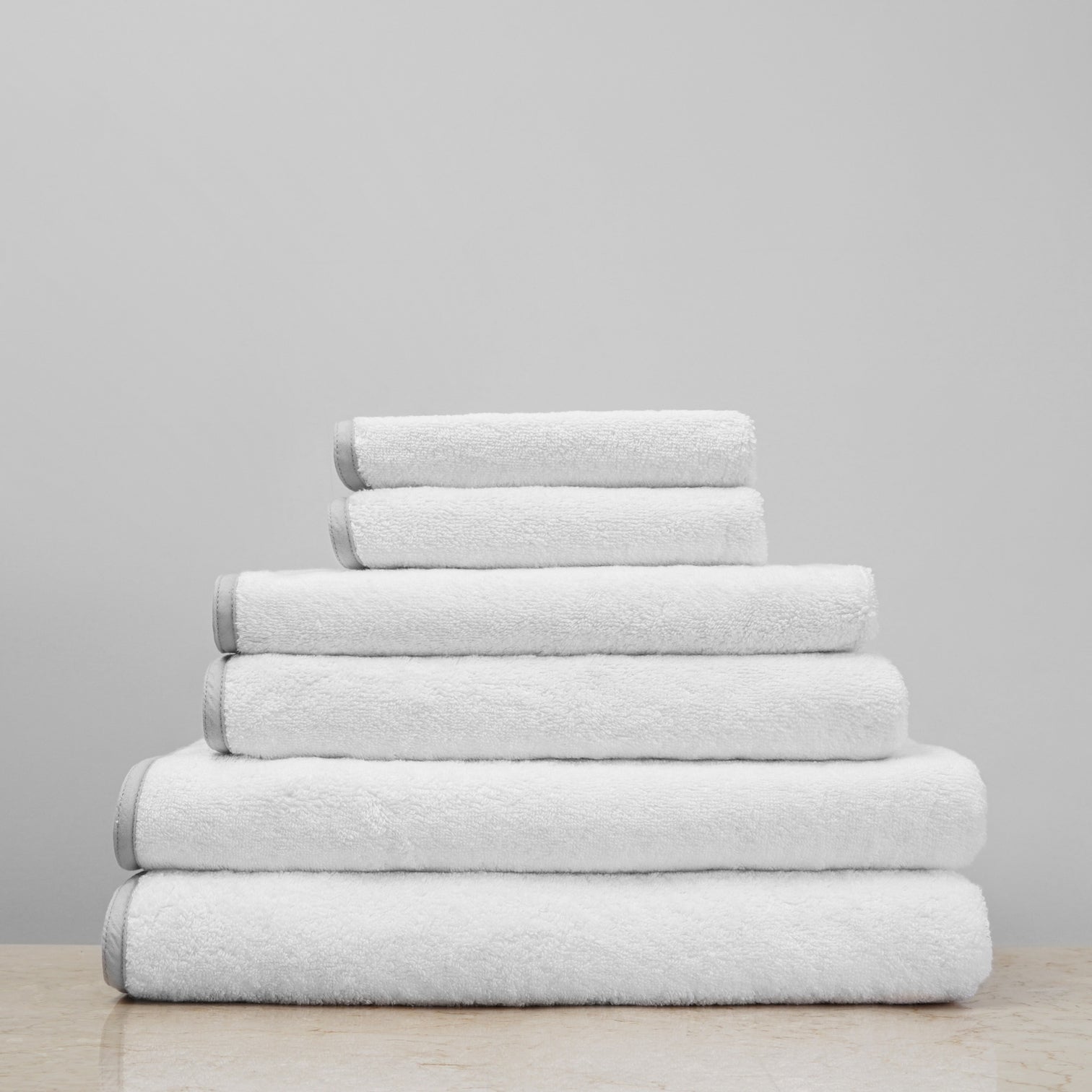 Classic Organic Cotton Piped 6 Pc Bath Towel Set – Everlastly