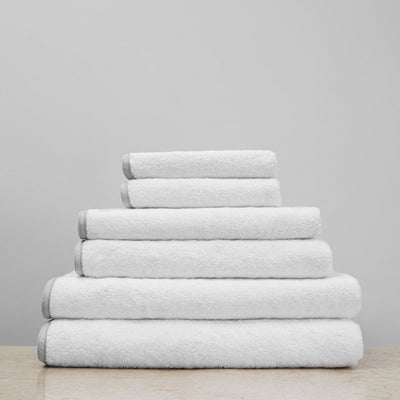 Classic Organic Cotton Piped 6 Pc Bath Towel Set