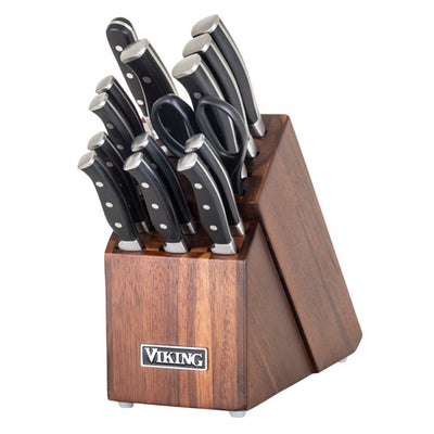 Viking 15pc German Steel Cutlery Set w/ Acacia Wood Block