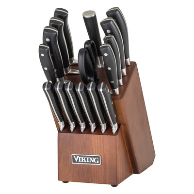 Viking 17pc Cutlery Set Light Walnut Color Block