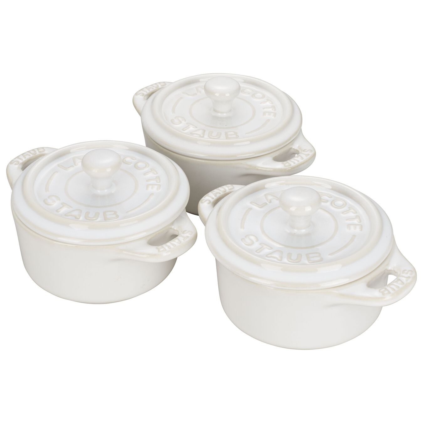 Staub Ceramic 3-pc Mini Round Cocotte Set