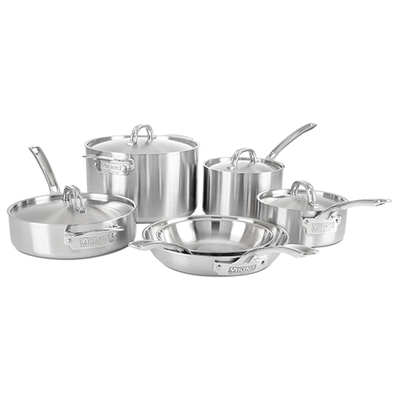 Professional 5-Ply 10-Piece Stainless Steel Cookware Set
