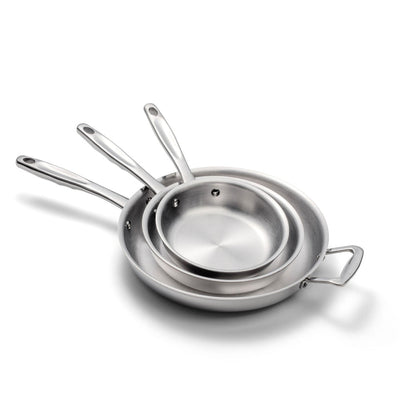 3-Piece Stainless Steel Fry Pan Set