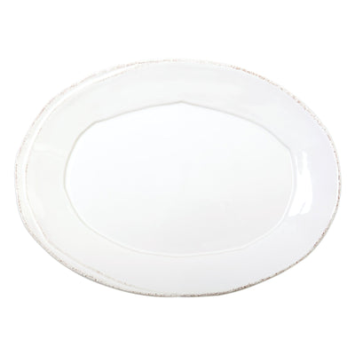 Lastra Small White Oval Platter