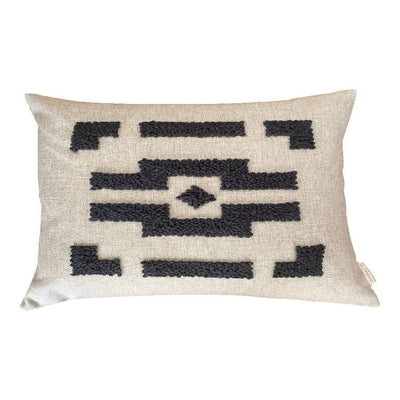 Ndebele Charcoal/Natural Pillow Cover 12" x 20"