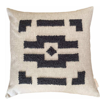 Ndebele Charcoal/Natural Pillow Cover 20" Square