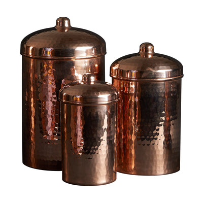 Copper Small Kitchen Canister - Set of 3