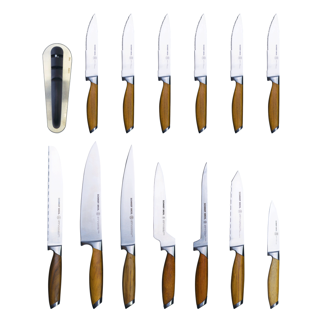  Schmidt Brothers - Bonded Teak, 15-Piece Knife Set